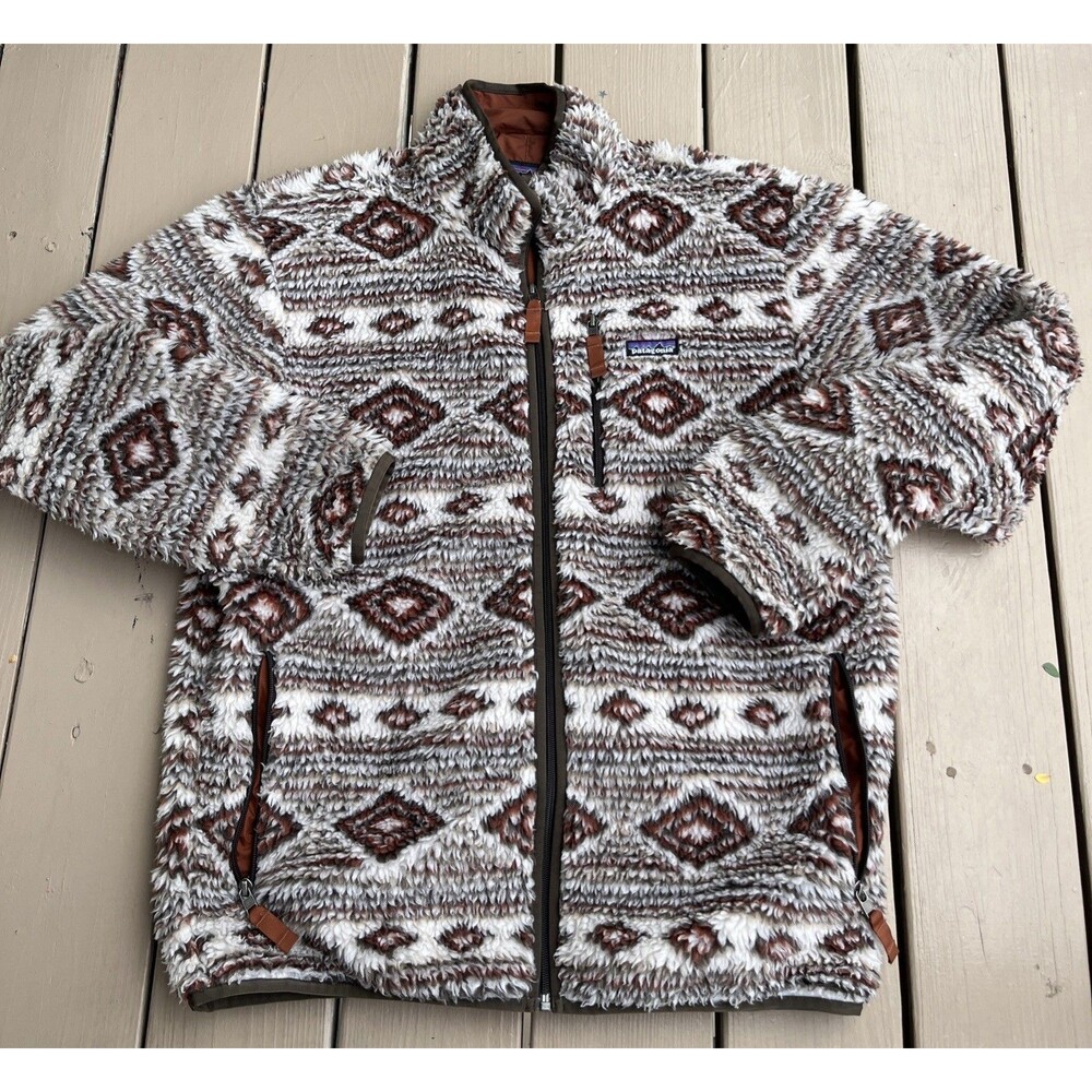 PATAGONIA Men's All-Over Print Classic Retro-X Fleece Jacket Full Zip Large - Picture 2 of 14